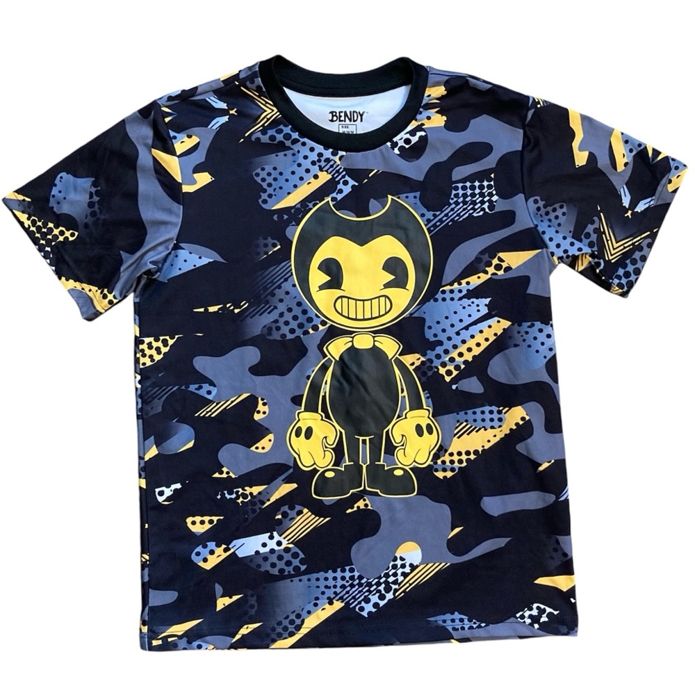 Bendy Video Game Graphic Camo T-Shirt Kids Medium